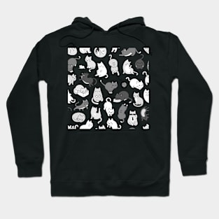 Cute Cats Pattern Illustration Hoodie